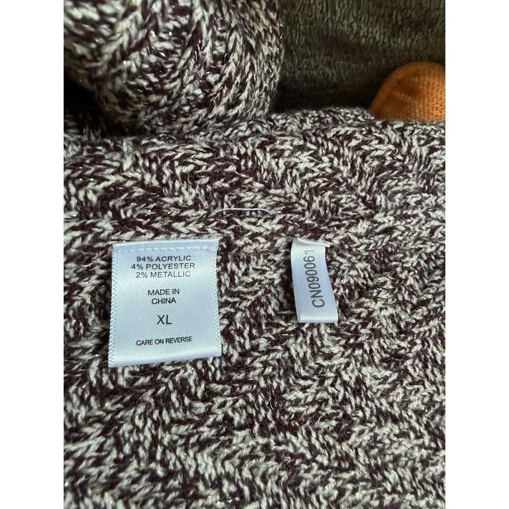 New York & Co XL Marbled Cardigan Open Front Cozy Slouchy Casual sweater #1062